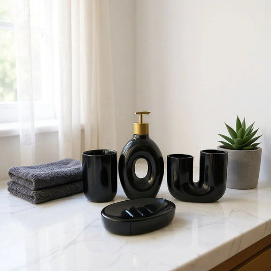 Noir Luxury Black Bathroom Set DECOR DARBARS