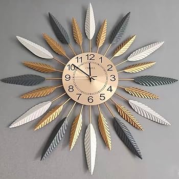 Modern Sunburst Metal Wall Clock – Silent Quartz Clock with Vibrant Pop Colors DECOR DARBARS