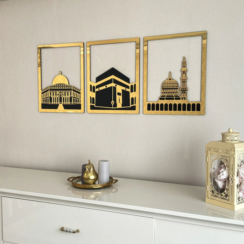 Set Of Masjid Al Aqsa, Masjid Al-Haram & An-Nabawi Islamic DECOR DARBARS