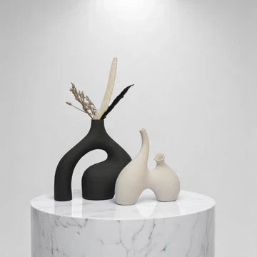 Obsidian Arc Ceramic Vase DECOR DARBARS