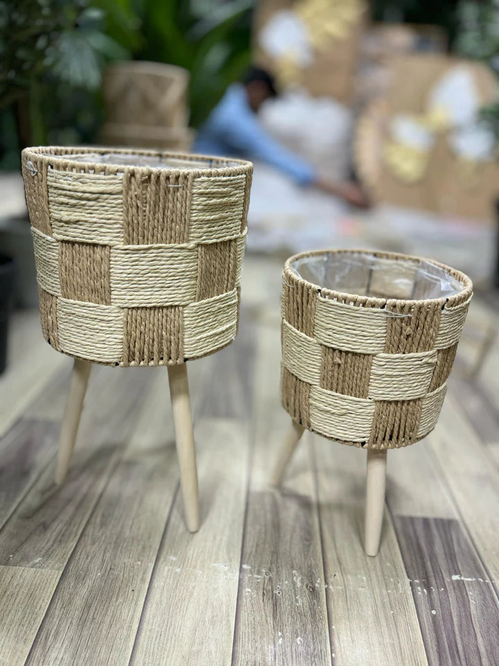 Cane Tripod Planter DECOR DARBARS