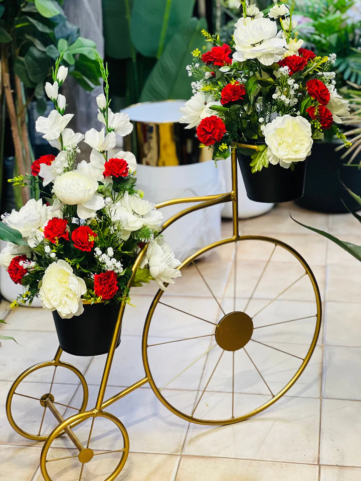 Metal Decor Cycle with Floral DECOR DARBARS