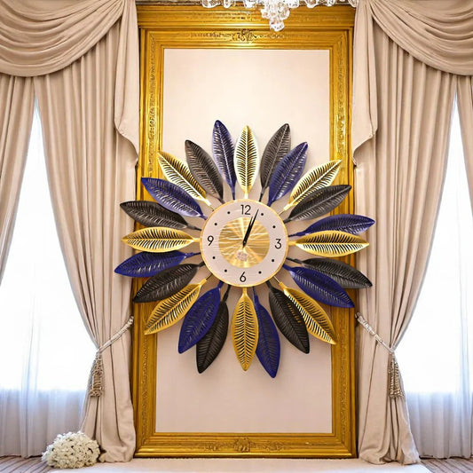 Elegant Floral and Foliage Detailing Wall Clock DECOR DARBARS