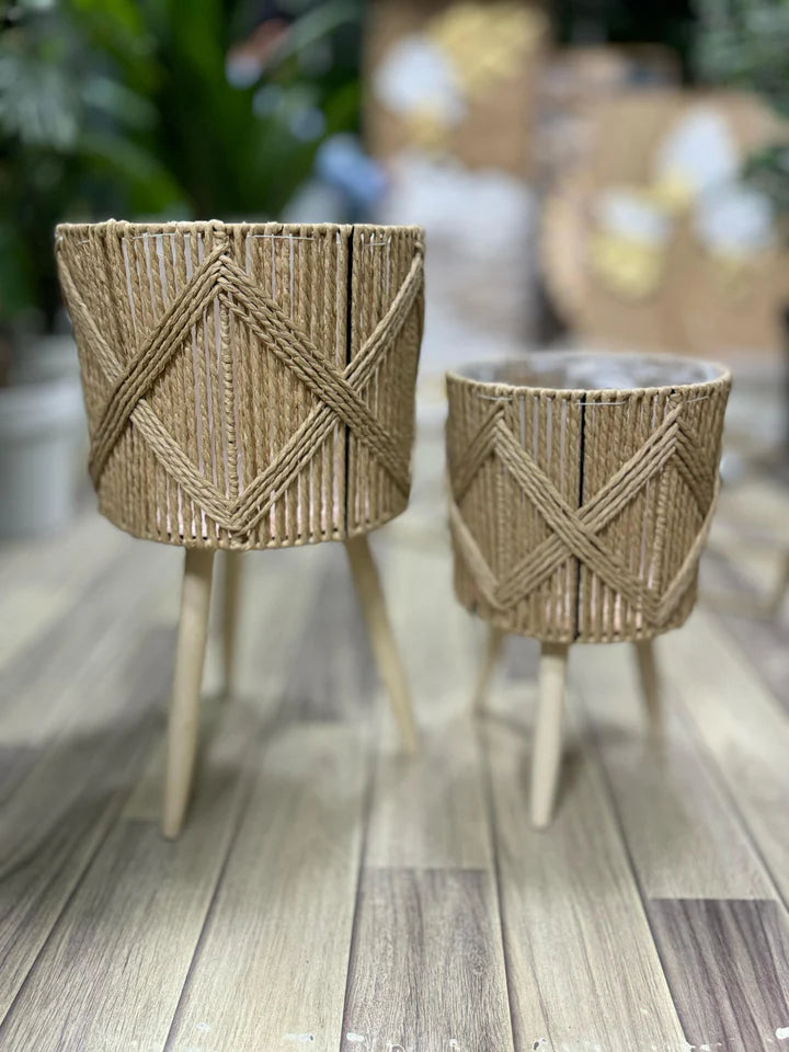 Cane Tripod Planter DECOR DARBARS