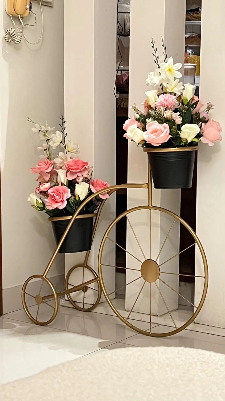 Metal Decor Cycle with Floral DECOR DARBARS