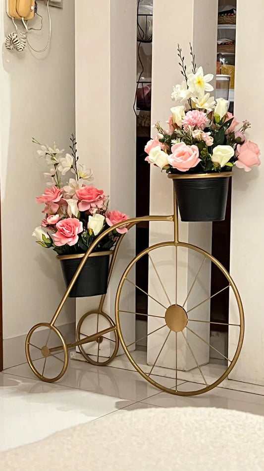 Metal Decor Cycle with Floral DECOR DARBARS
