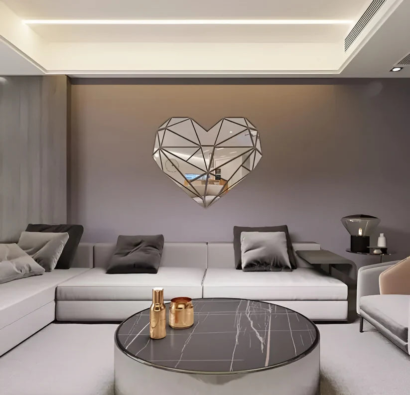 Acrylic Heart Mirror Wall Sticker DECOR DARBARS