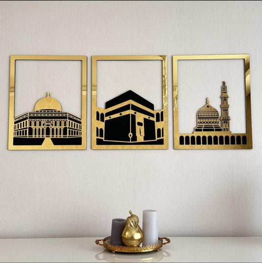 Set Of Masjid Al Aqsa, Masjid Al-Haram & An-Nabawi Islamic DECOR DARBARS