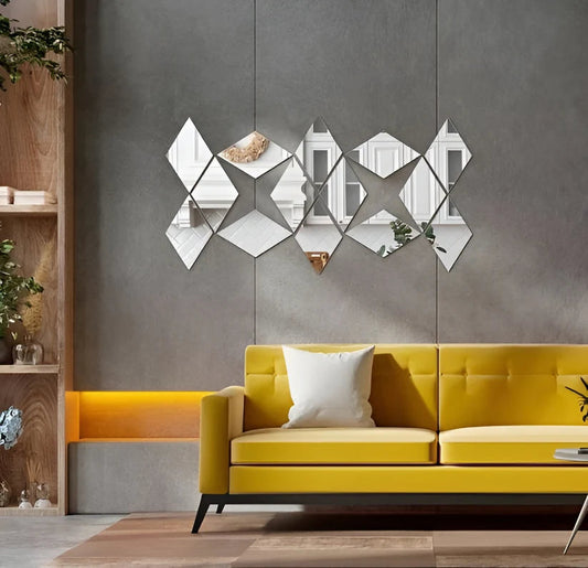 Acrylic Rhombus Mirror Wall Sticker DECOR DARBARS