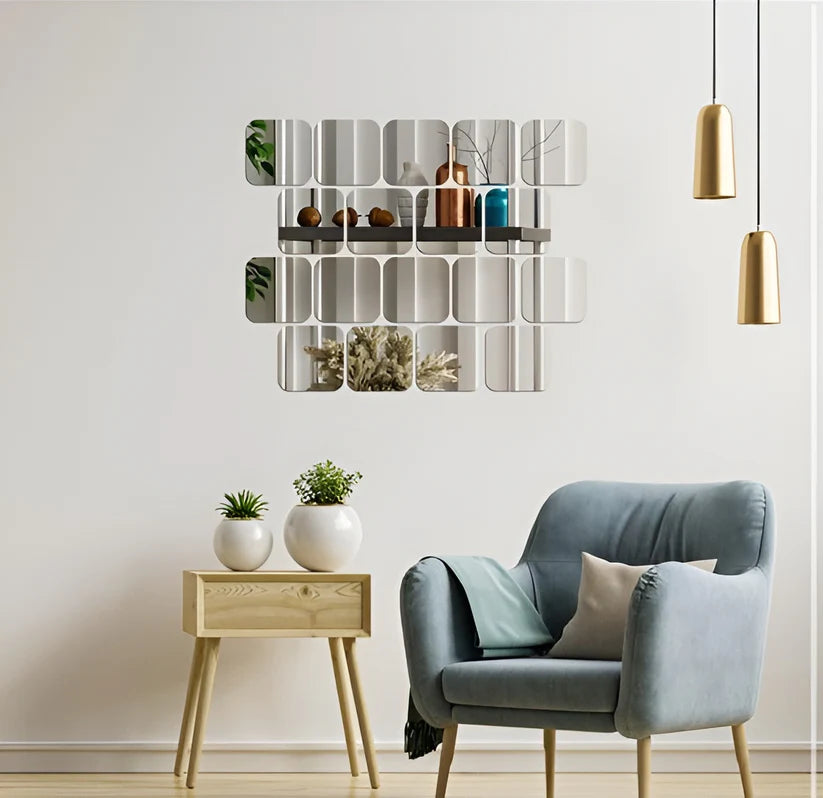 Acrylic Square Mirror Wall Sticker DECOR DARBARS