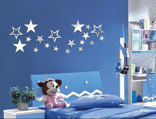Acrylic Stars Mirror Wall Sticker DECOR DARBARS
