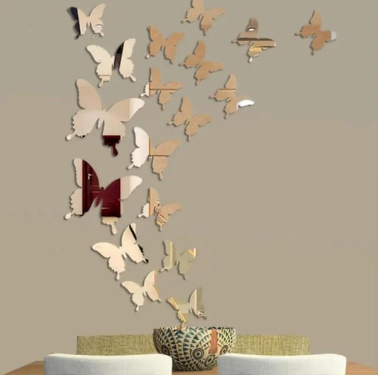 Acrylic Butterfly Mirror Wall Sticker DECOR DARBARS
