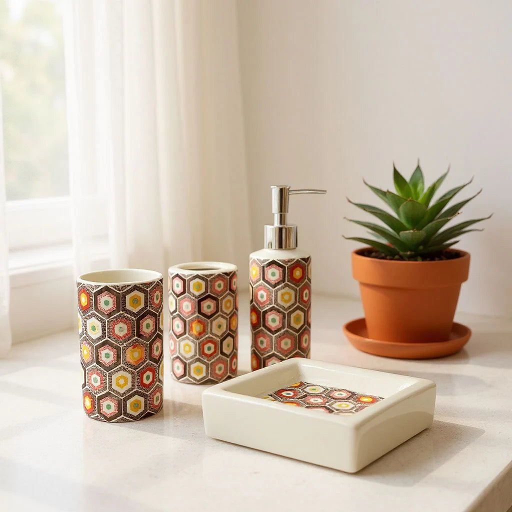 Blooming Radiance Bathroom Set DECOR DARBARS