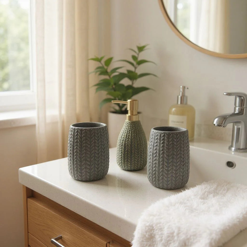 Eterna Grey Luxe Bathroom Set DECOR DARBARS