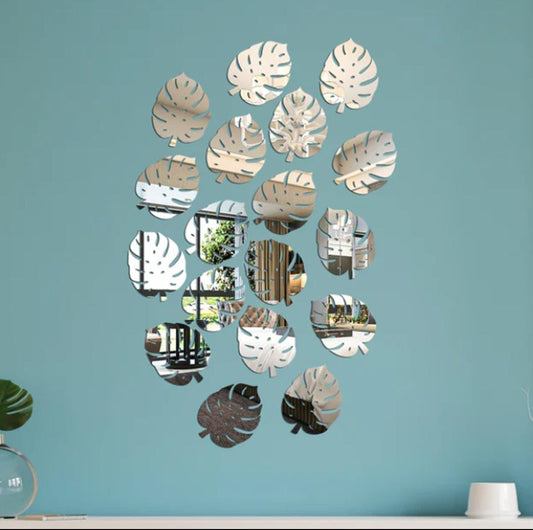 Leaf Acrylic Mirror Wall Sticker DECOR DARBARS