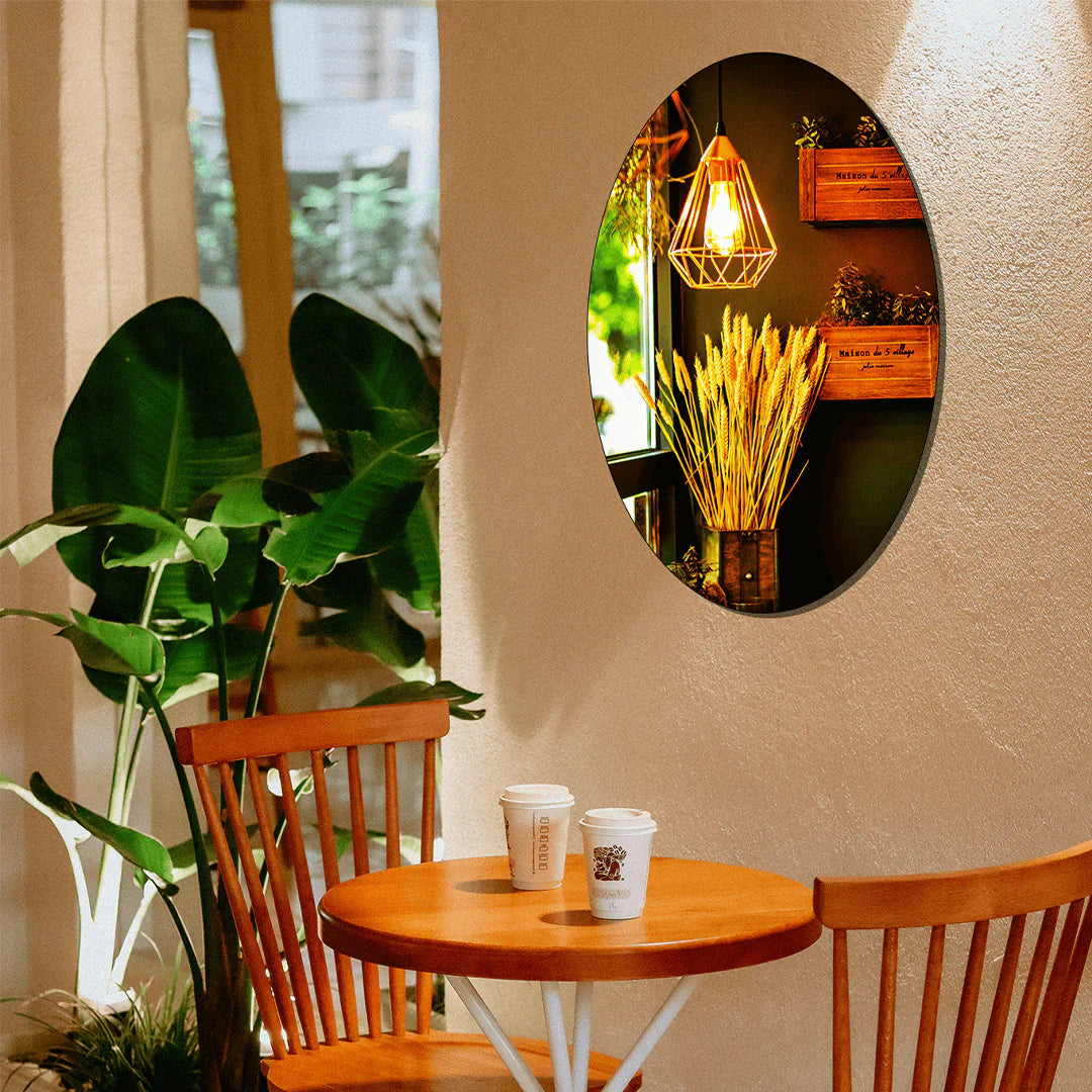 Oval Shaped Mirror Acrylic Wall Decor DECOR DARBARS