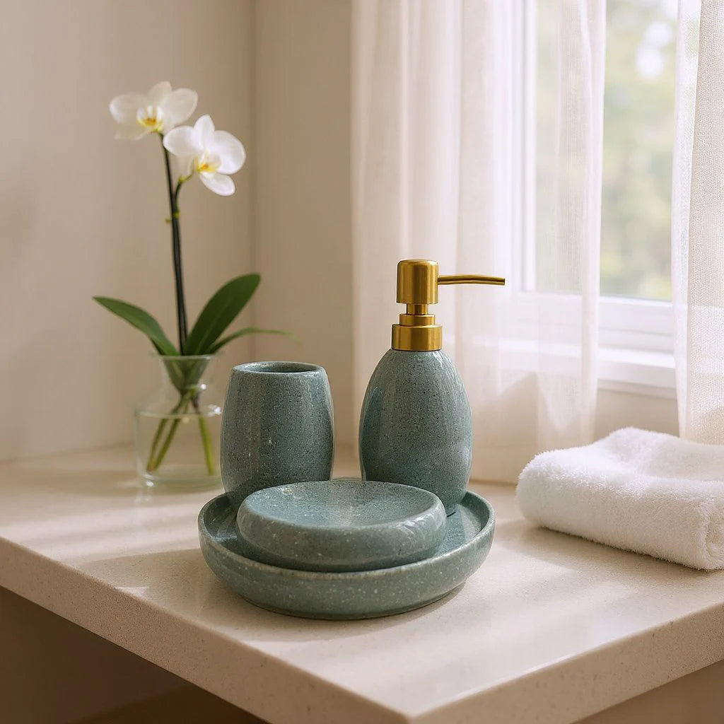 Ocean Breeze Ceramic Bathroom Set DECOR DARBARS