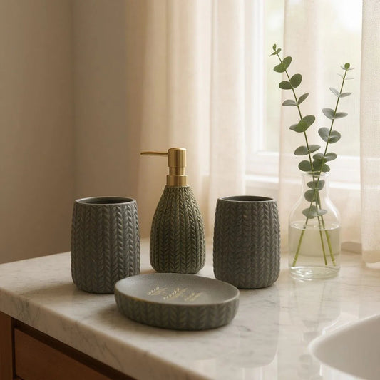 Eterna Grey Luxe Bathroom Set DECOR DARBARS