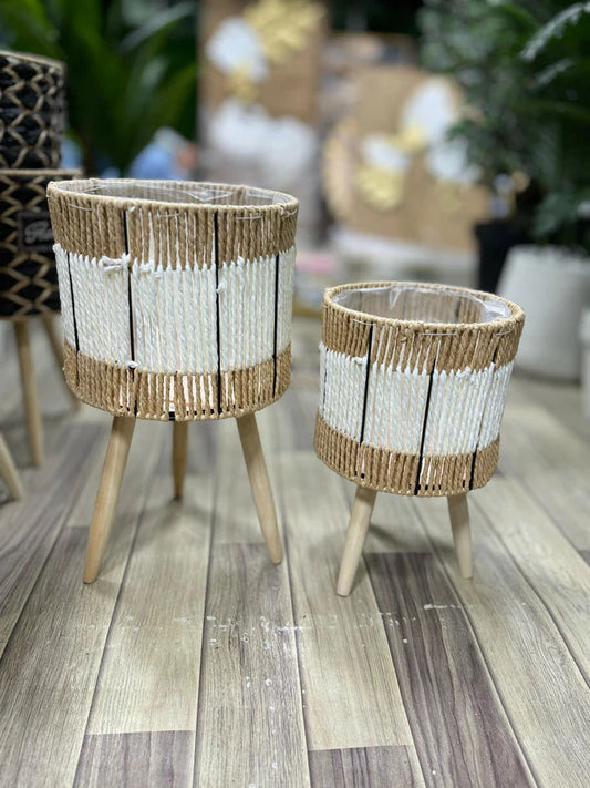Cane Tripod Planter DECOR DARBARS