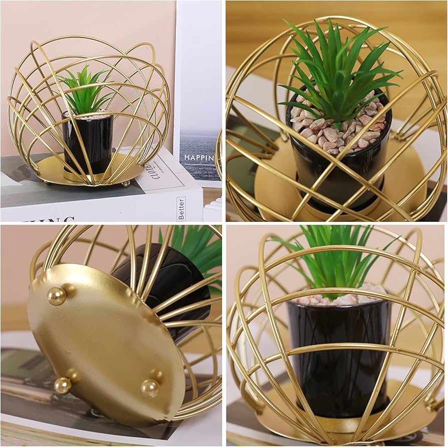 Realistic Artificial Plant Decoration Piece With Cage DECOR DARBARS