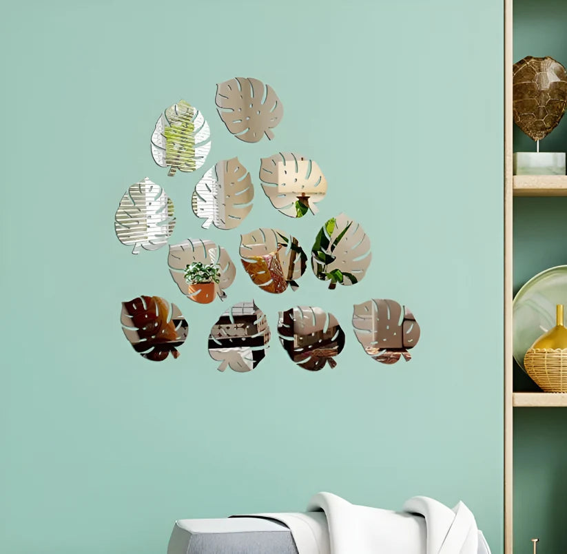 Leaf Acrylic Mirror Wall Sticker DECOR DARBARS