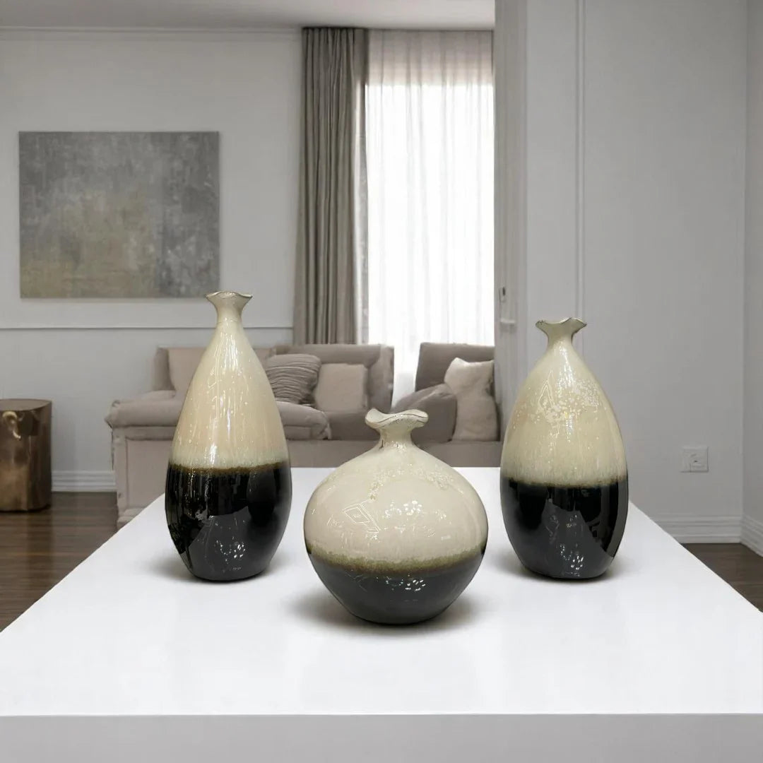 Bold Dual-Tone Ceramic Vases DECOR DARBARS