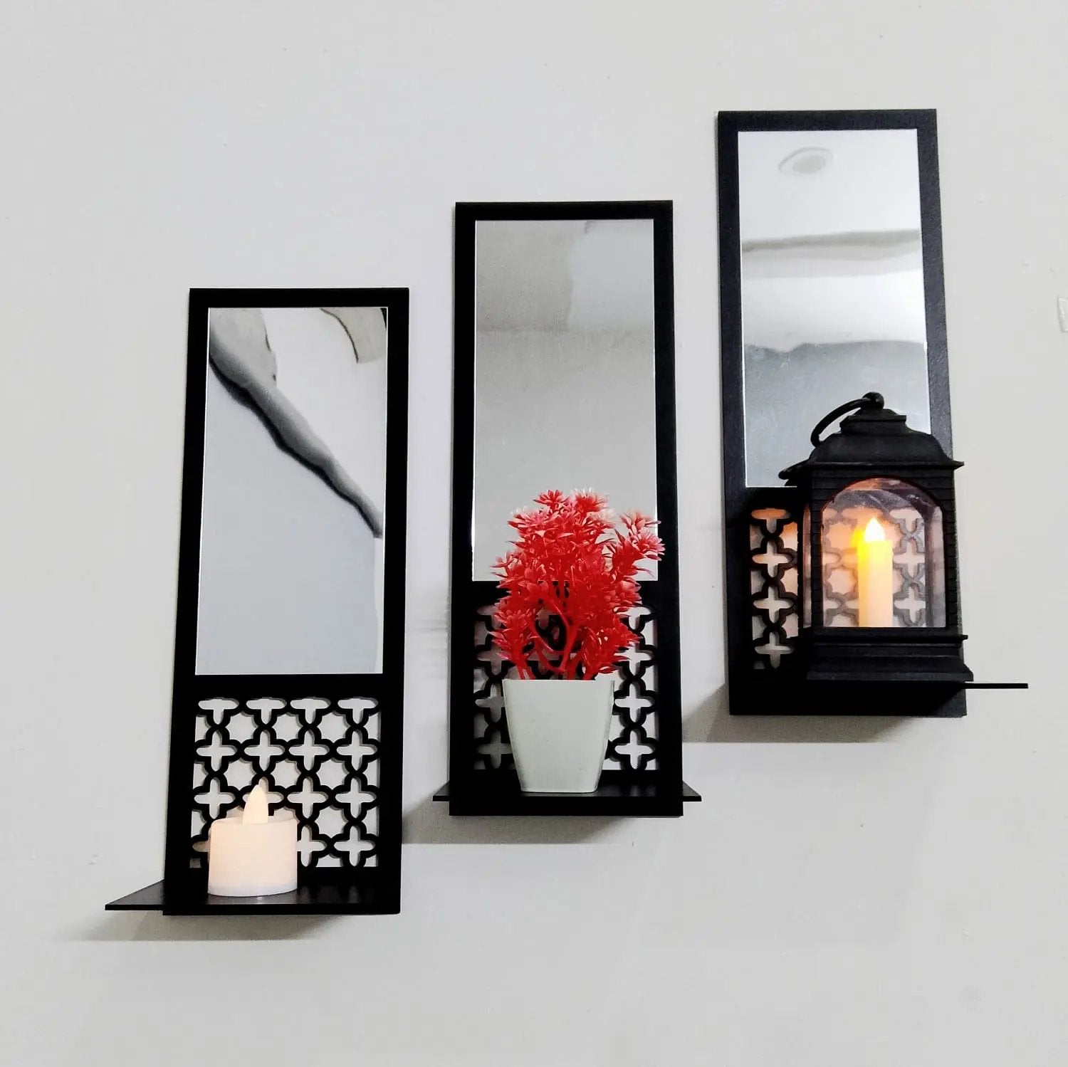 3 Piece Plant &amp; Candle Holder Set DECOR DARBARS