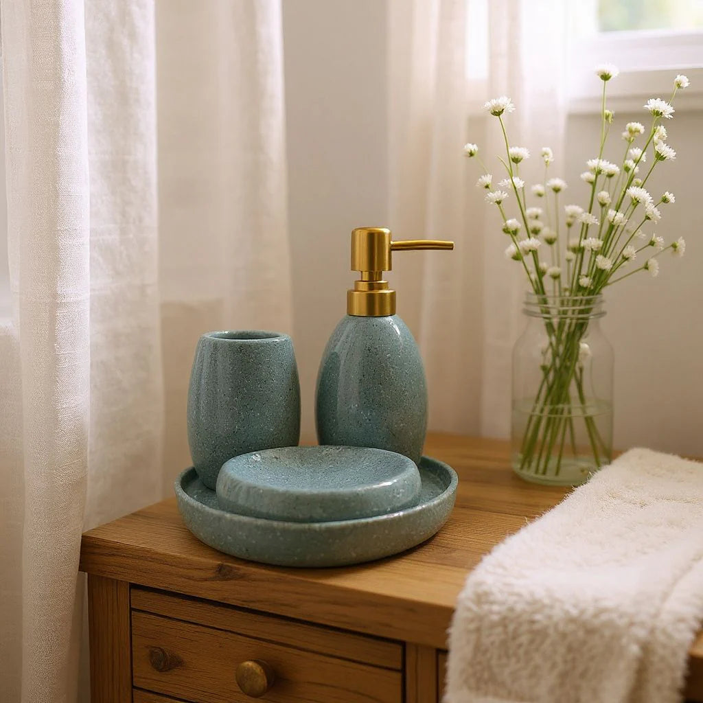 Ocean Breeze Ceramic Bathroom Set DECOR DARBARS