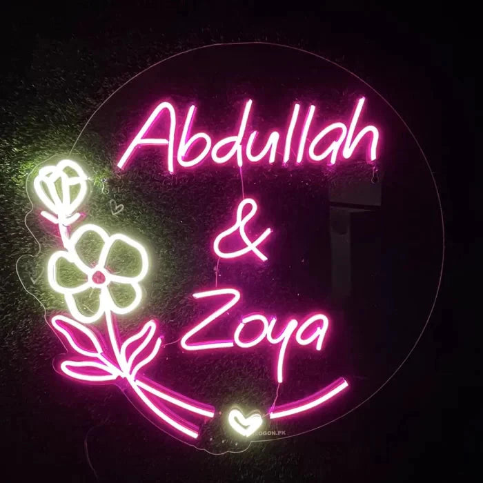 Customized Couple Name Neon Sign DECOR DARBARS