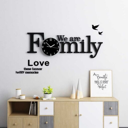We are Family Clock with White Dial Decor Darbars